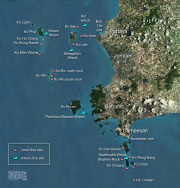 Dive sites map
